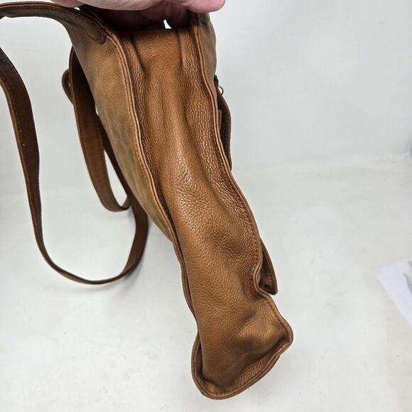 FOSSIL Vintage Brown Leather Shoulder Hobo Bag Purse Key 75082 Boho Hippie - Picture 6 of 14